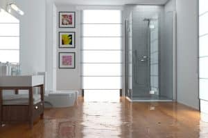 Flooded bathroom