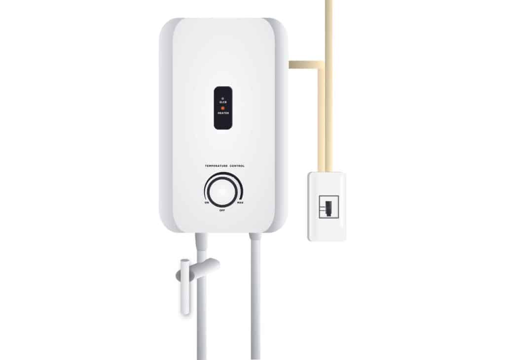 White instant water heater